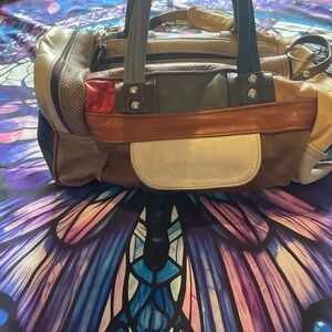 Multicolor High Quality Leather Patchwork Handbag